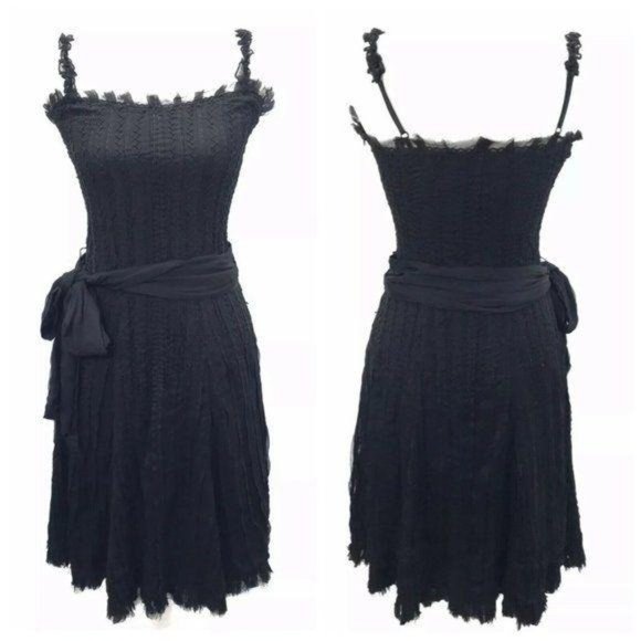 Cecilia De Bucourt Raw Mesh Corset Fit Flare Dress - Picture 1 of 16